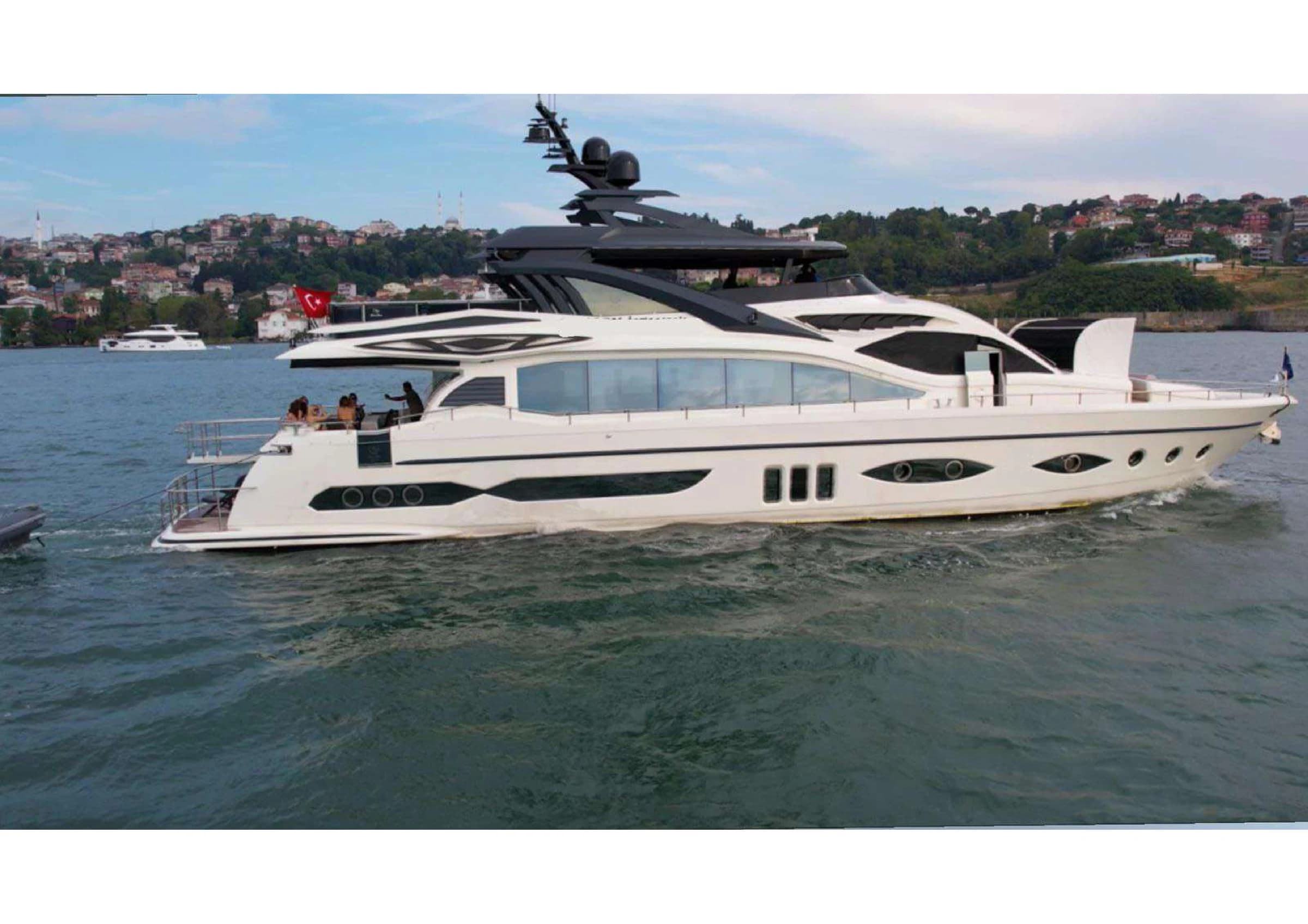35m Ultraluxury Yacht anchored in a secluded Bodrum cove