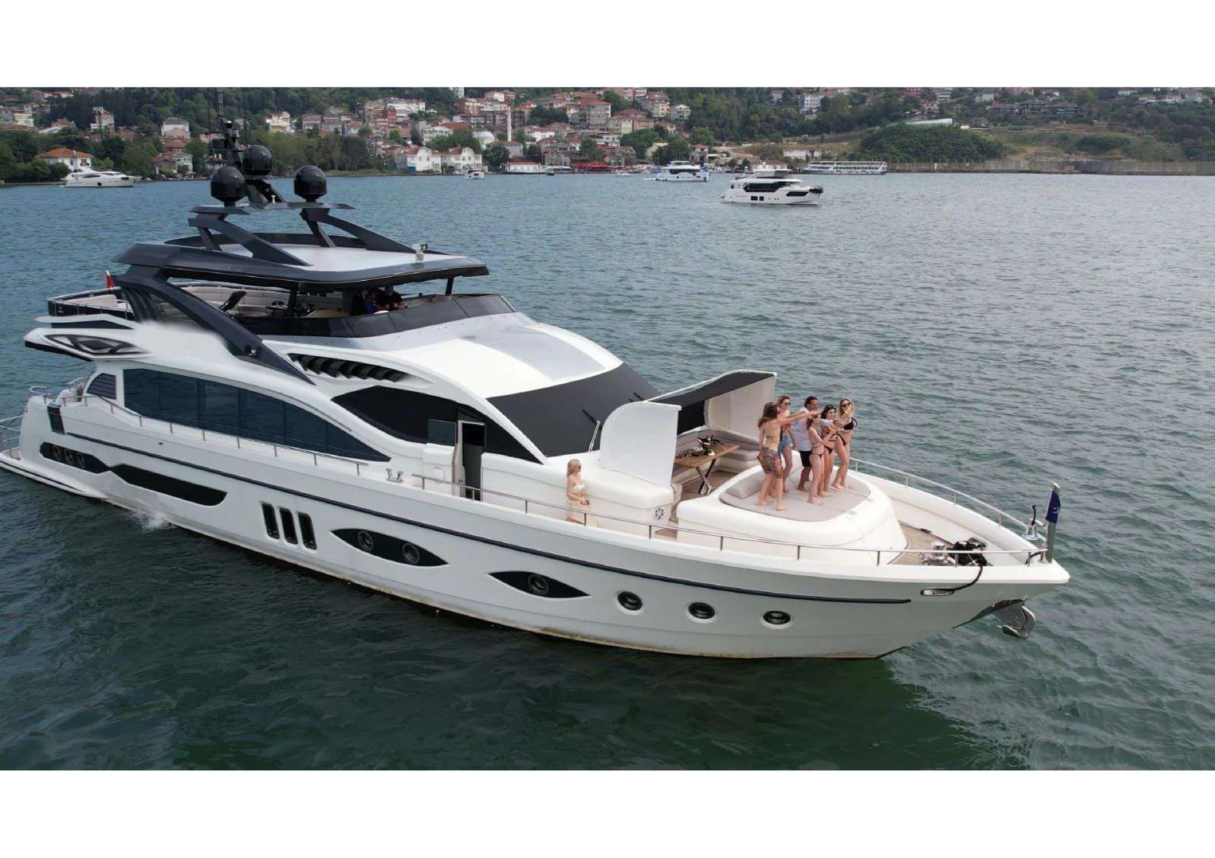 35m Ultraluxury Motor Yacht exterior profile at anchor in Bodrum