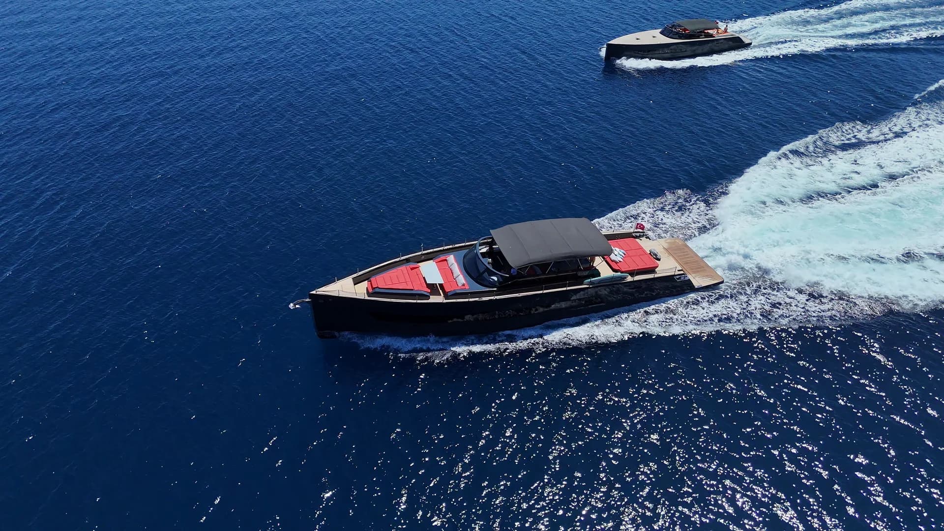 Beluga 80 flagship flybridge superyacht profile at anchor in Bodrum
