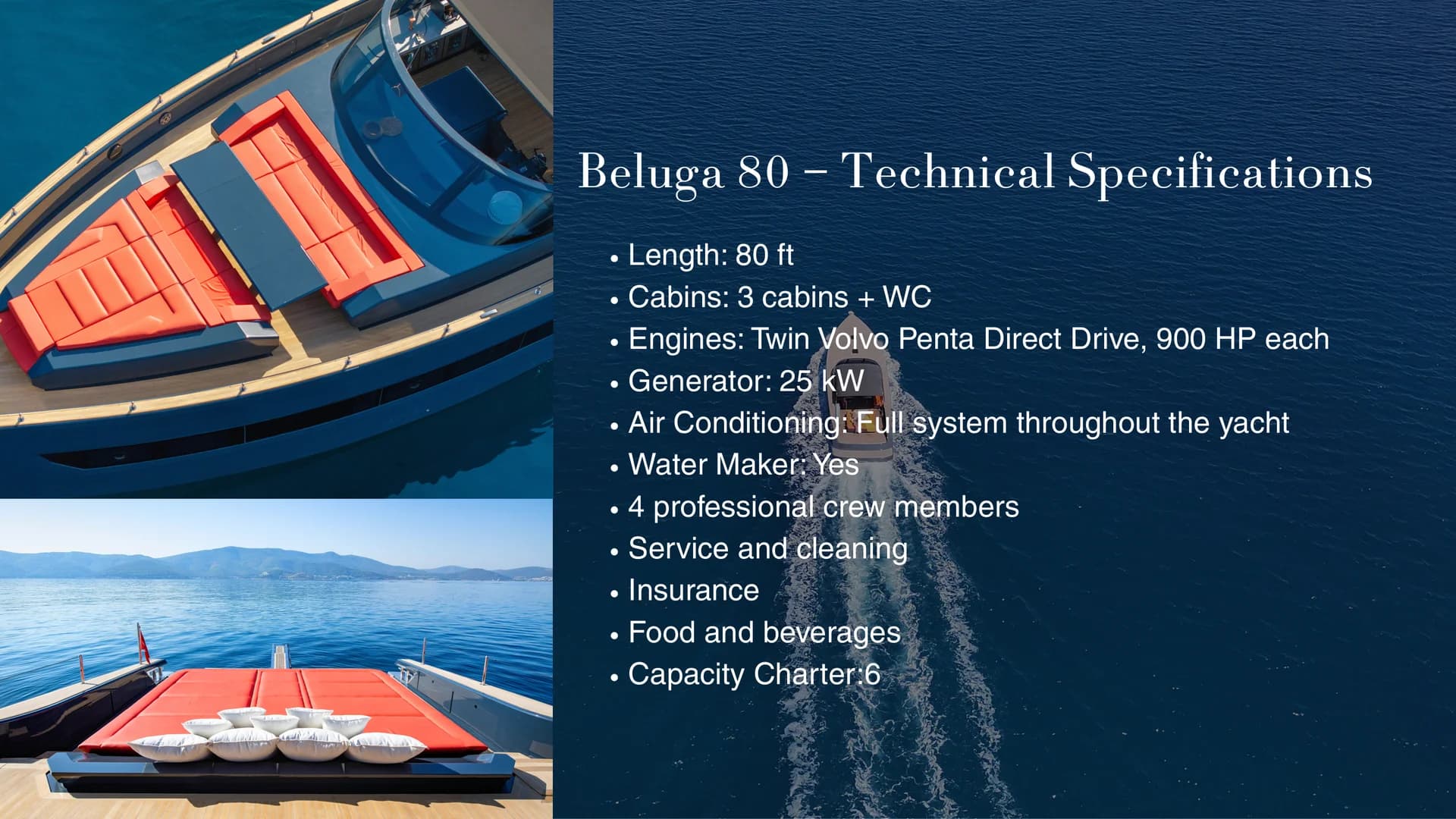 Official technical specifications and equipment breakdown for Beluga 80