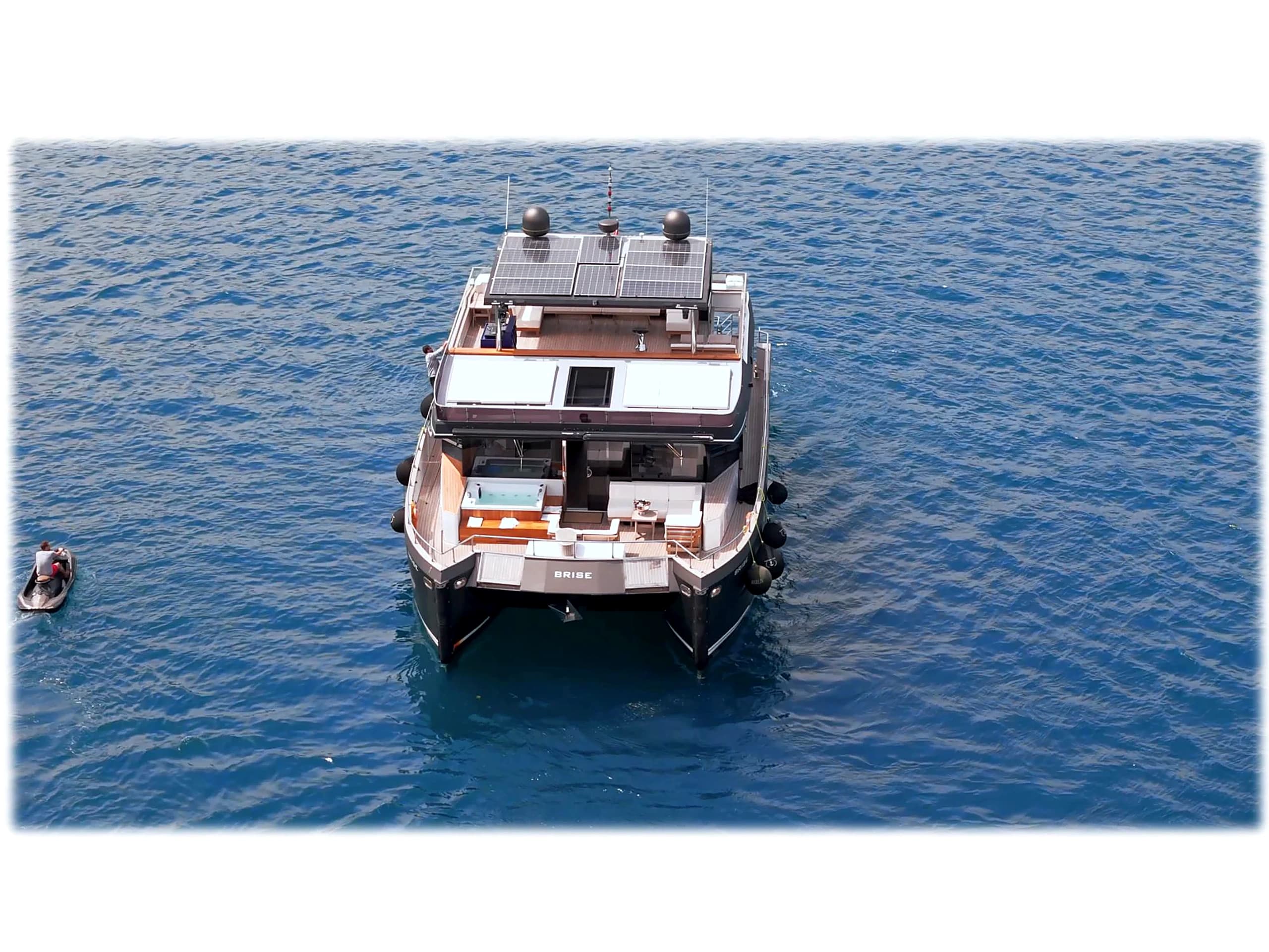 Bodrum Luxury 24M Catamaran profile at sunset 52