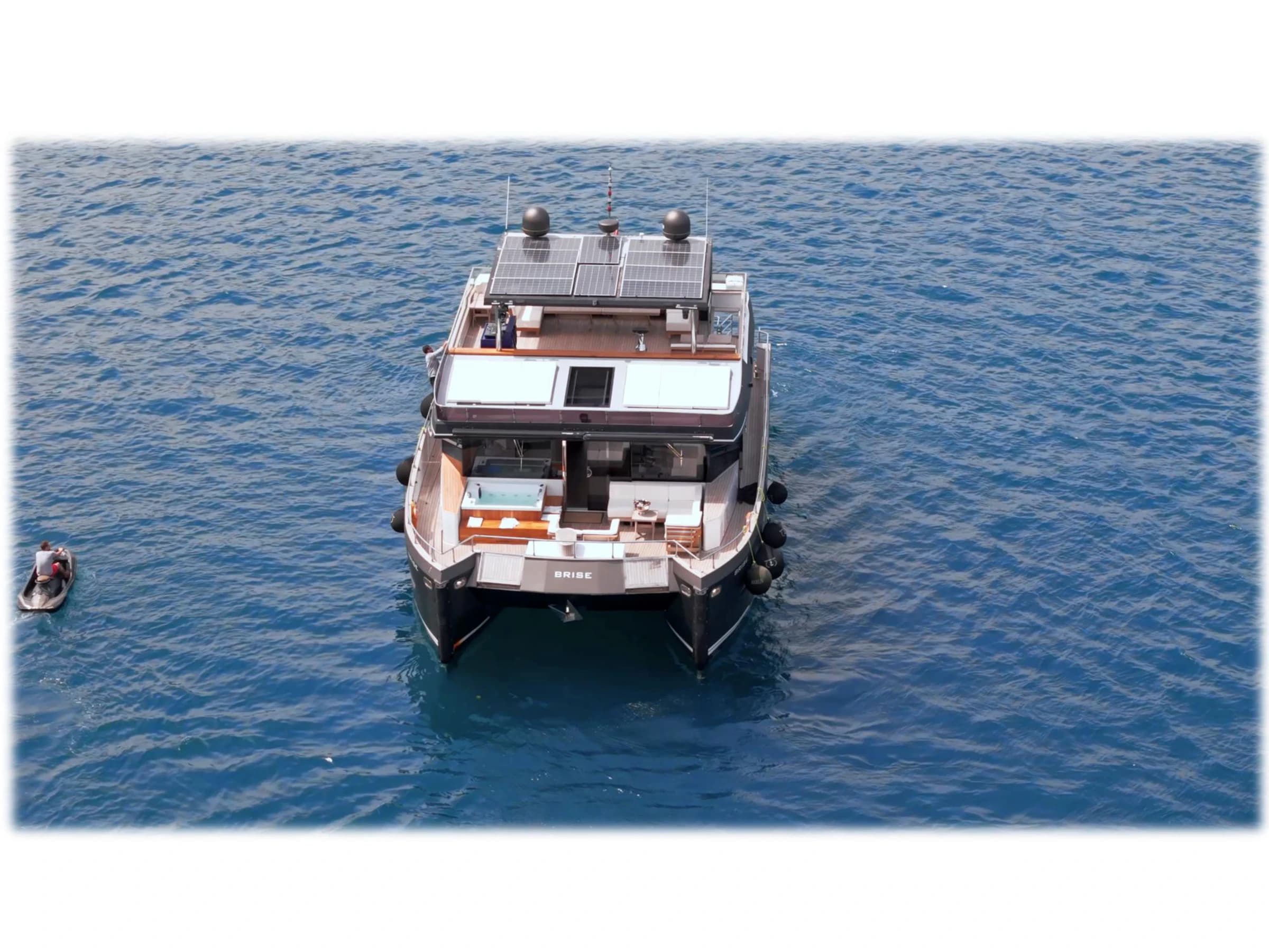 Bodrum Luxury 24M Catamaran profile at sunset 52