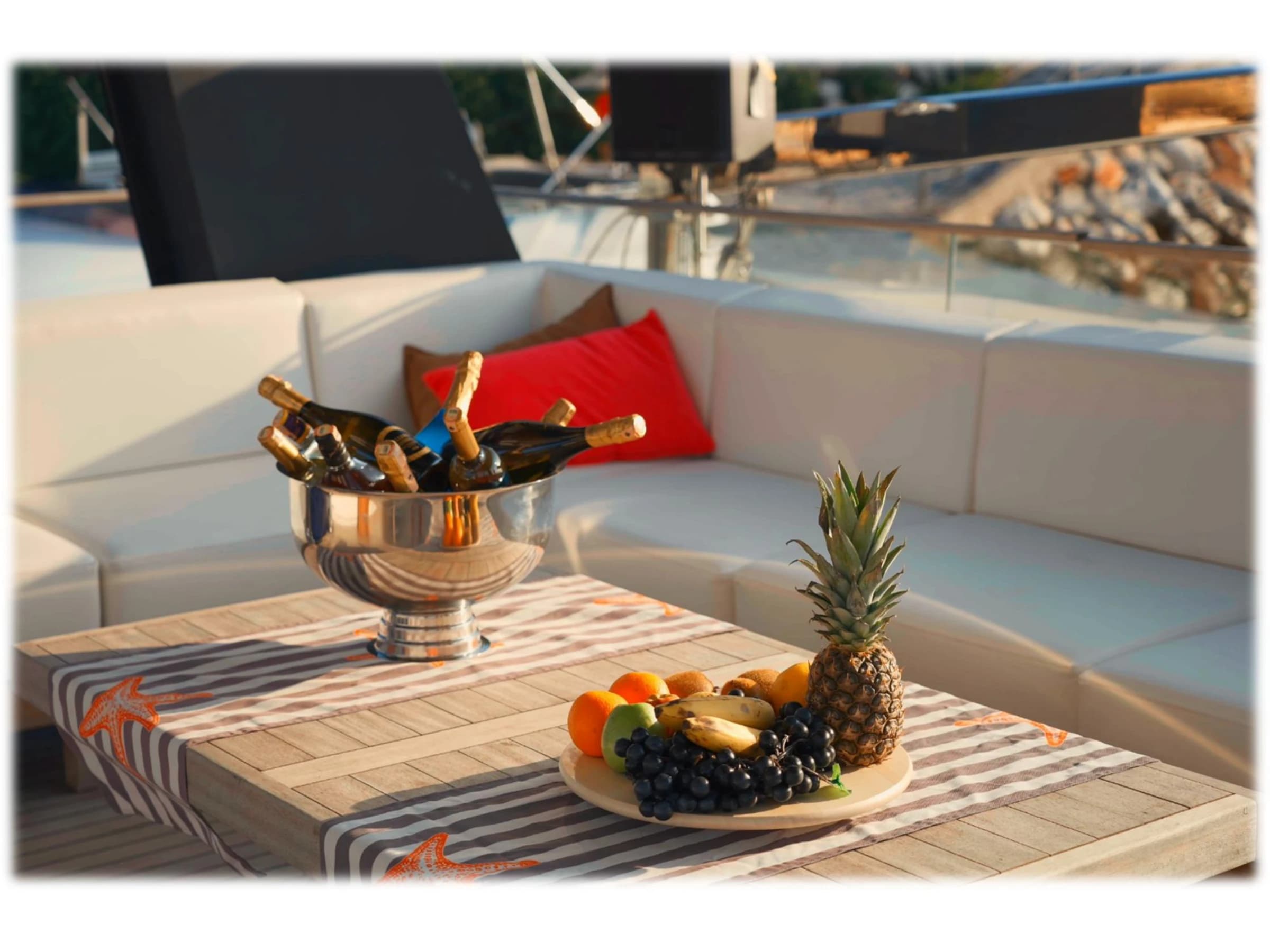 Bodrum Luxury 24M Catamaran sunbeds deck 38