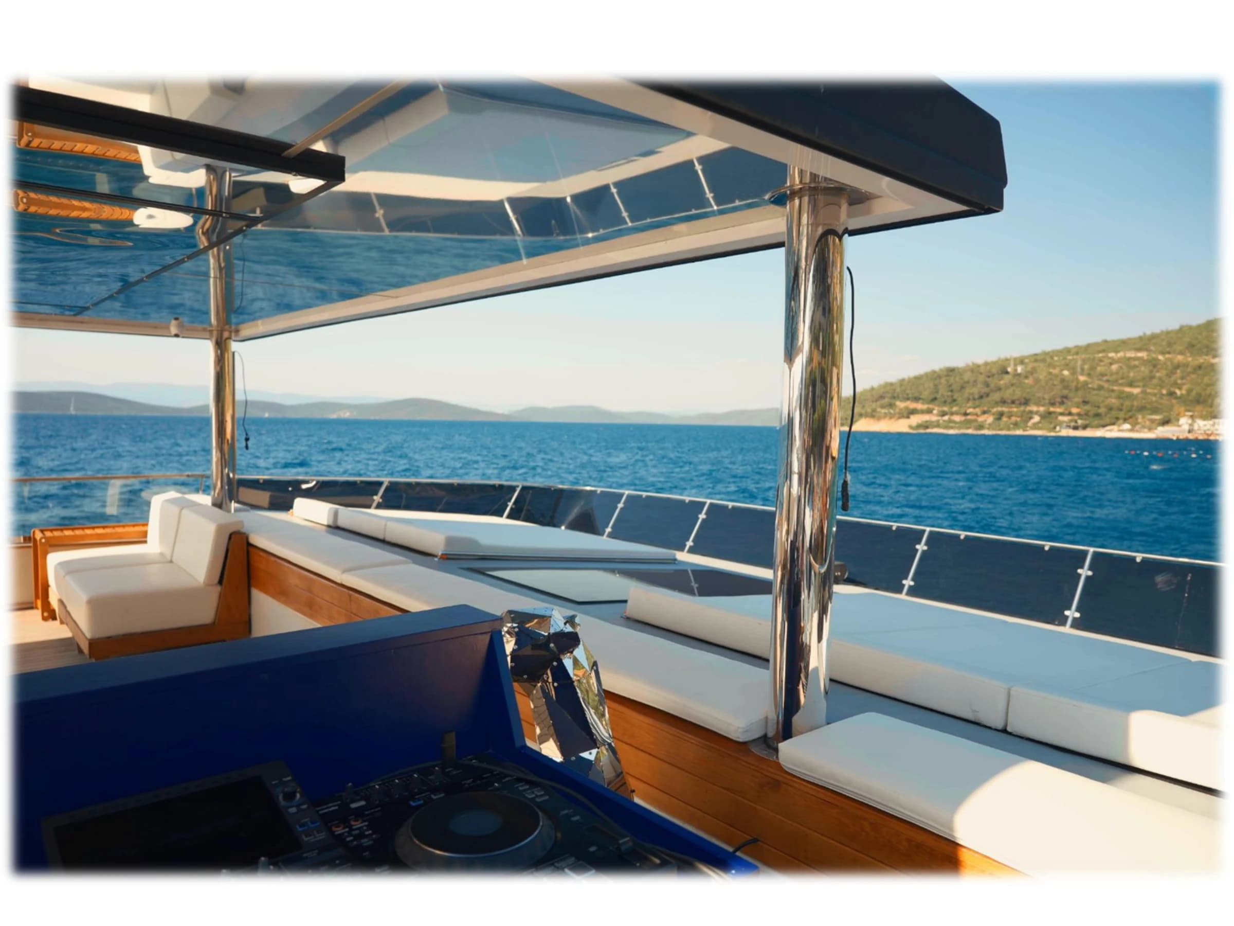 Bodrum Luxury 24M Catamaran sunbeds deck 39
