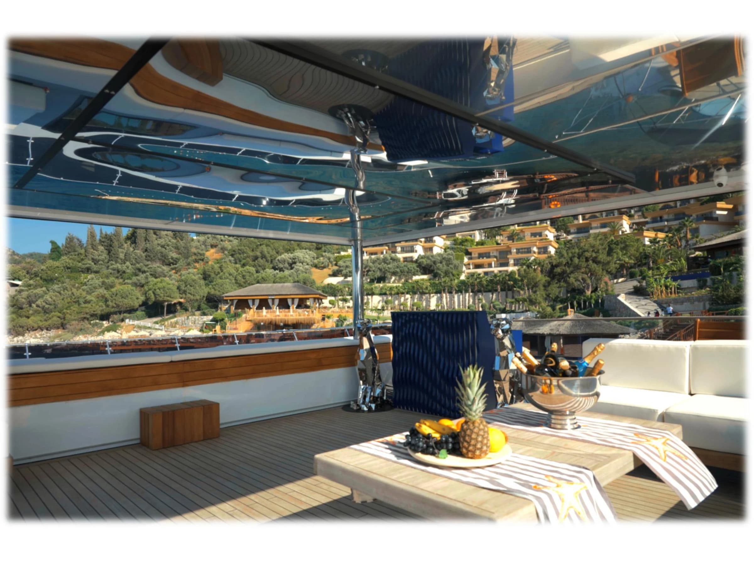 Bodrum Luxury 24M Catamaran sunbeds deck 42