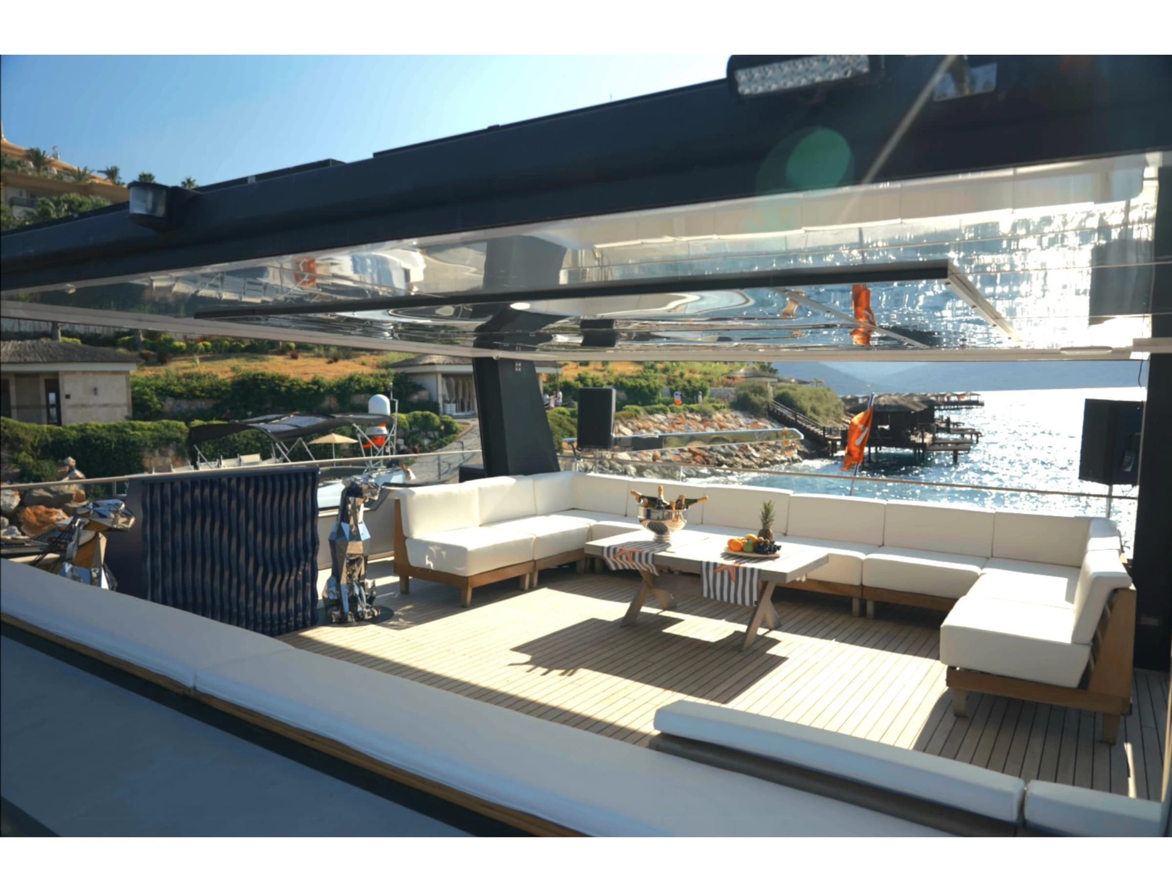 Bodrum Luxury 24M Catamaran sunbeds deck 45