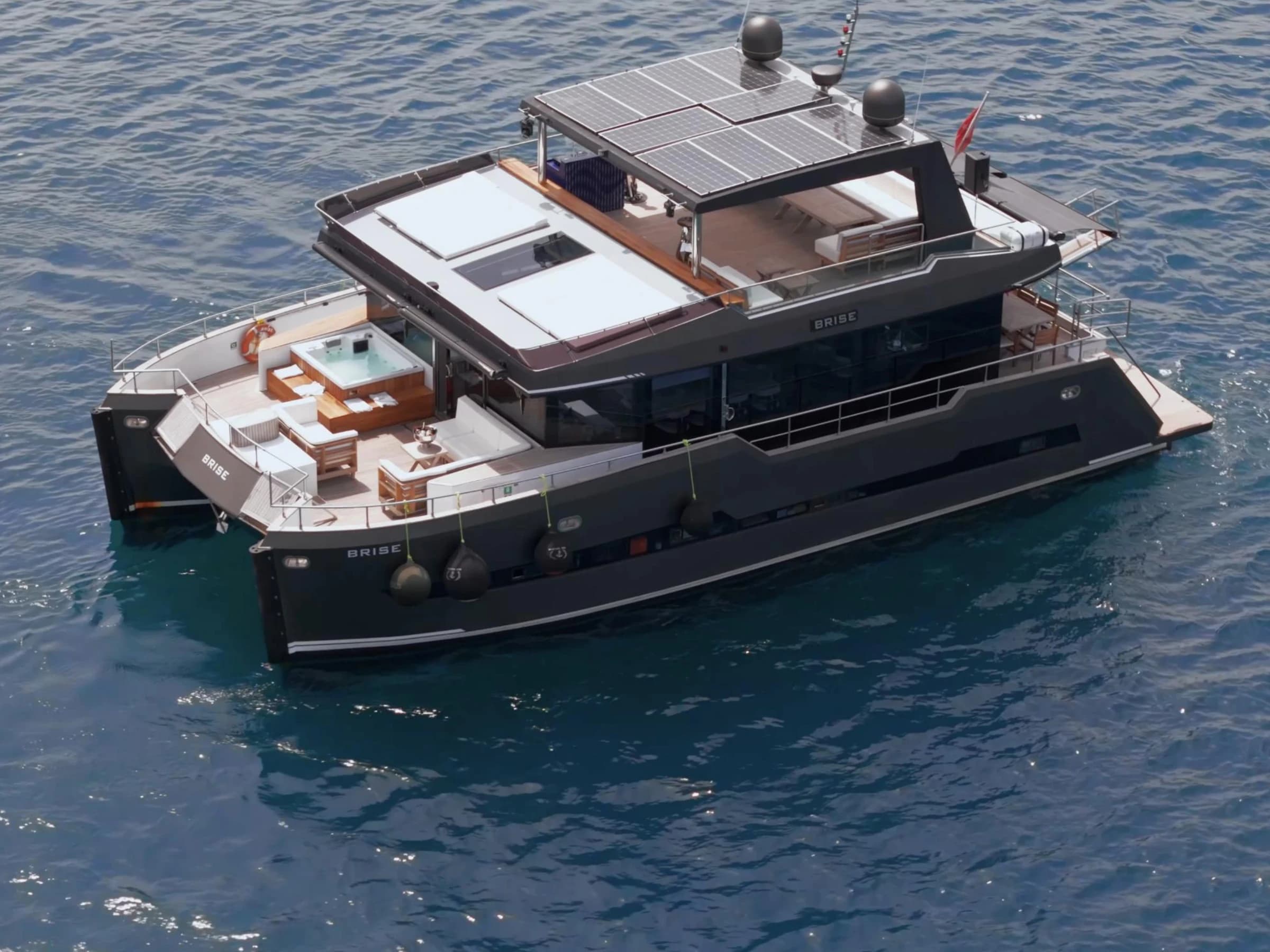 Bodrum Luxury 24M Catamaran cruising at sunset 56
