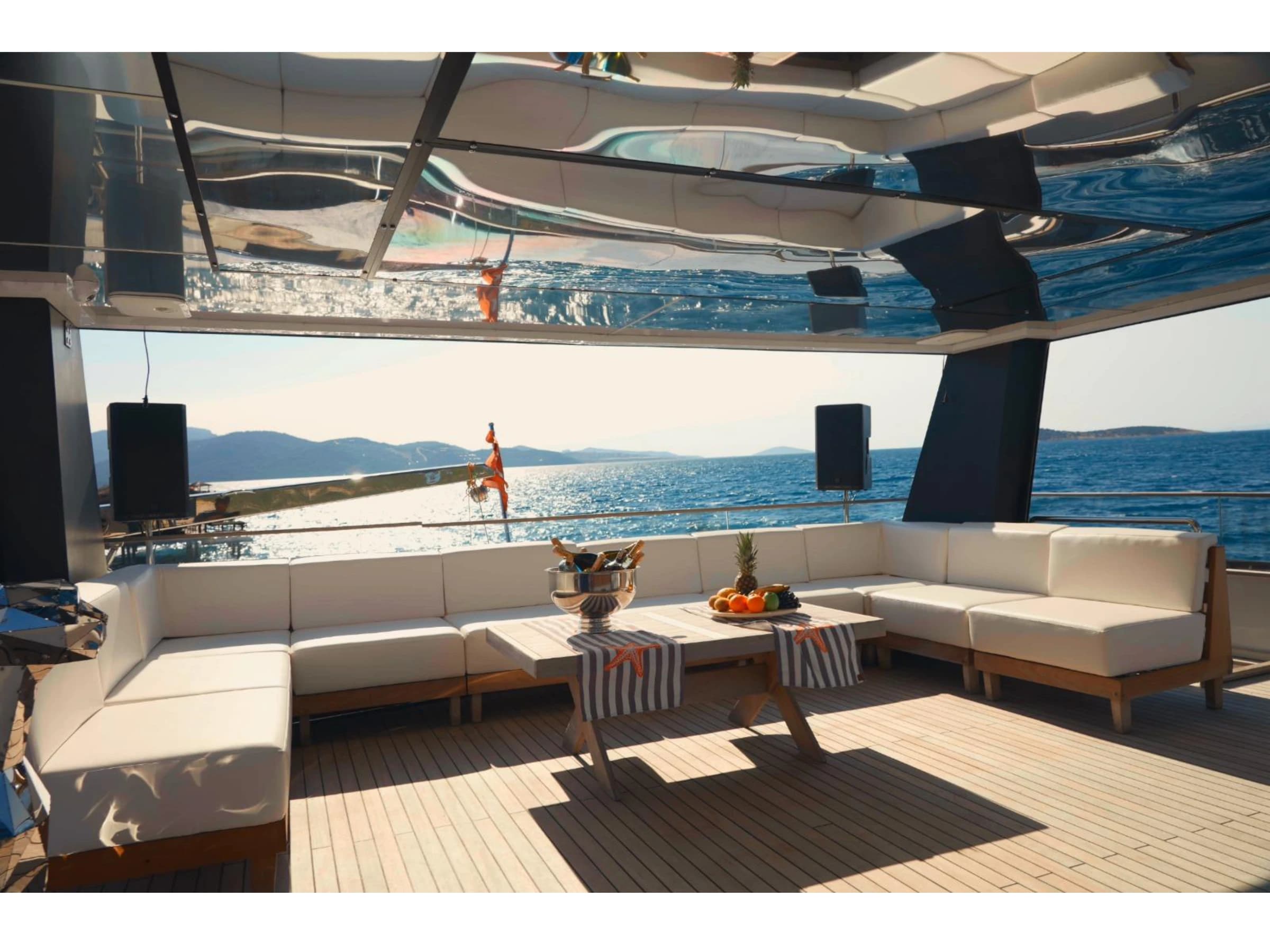 Bodrum Luxury 24M Catamaran upper deck lounge 33