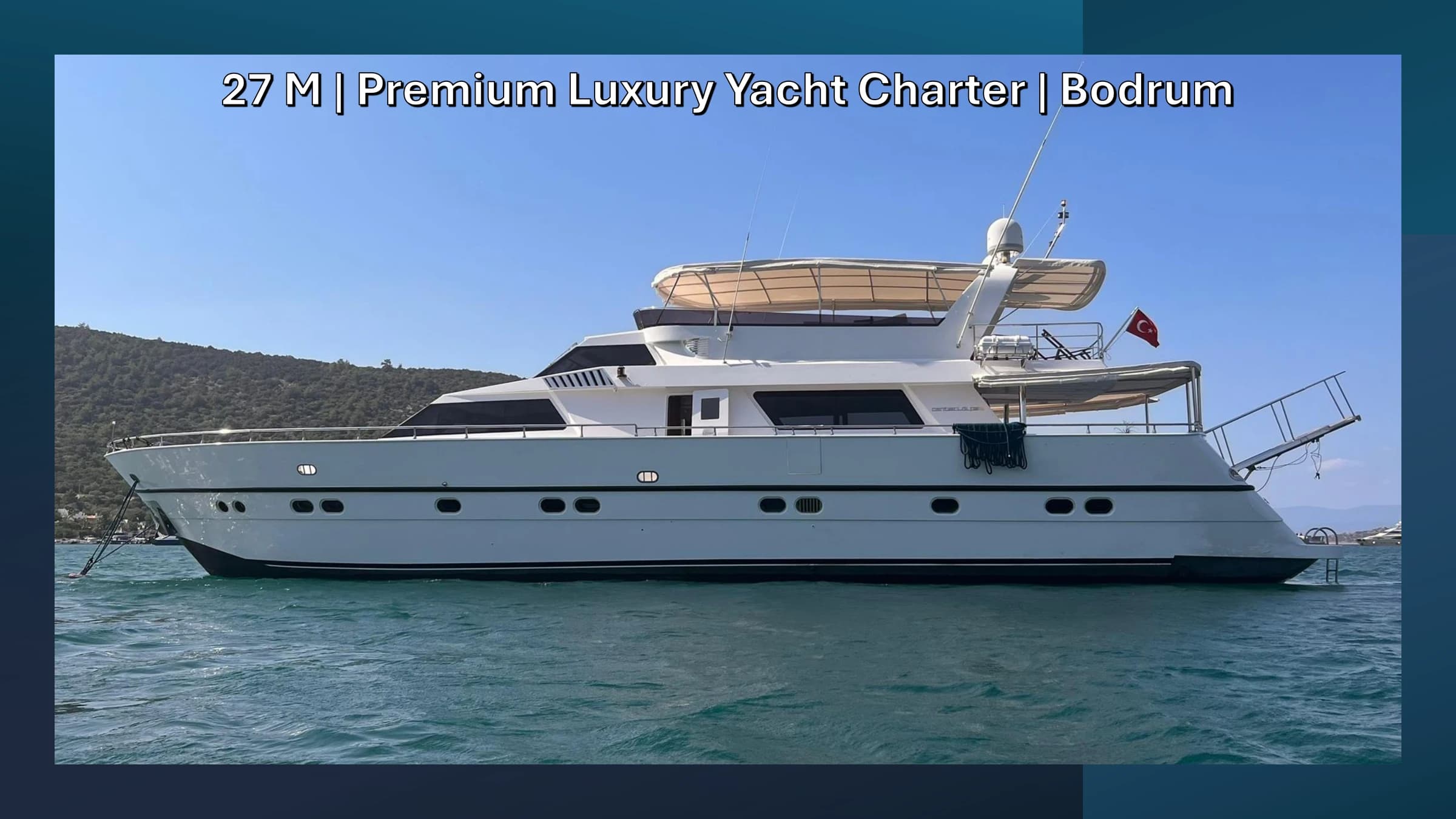 Cantieri di Pisa 27M Motor Yacht exterior profile cruising in Bodrum