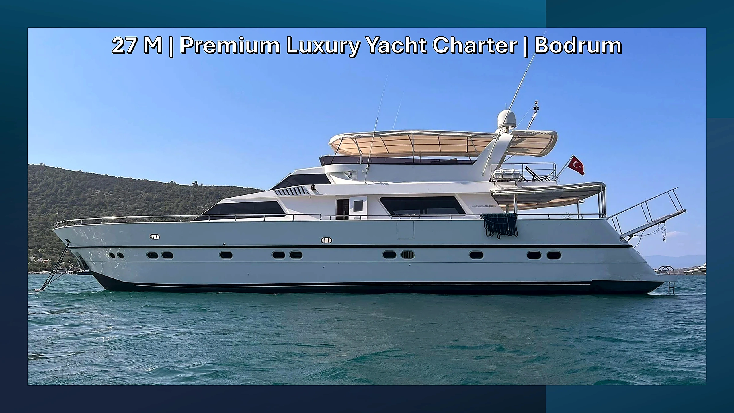 Cantieri di Pisa 27M Motor Yacht exterior profile cruising in Bodrum in Bodrum