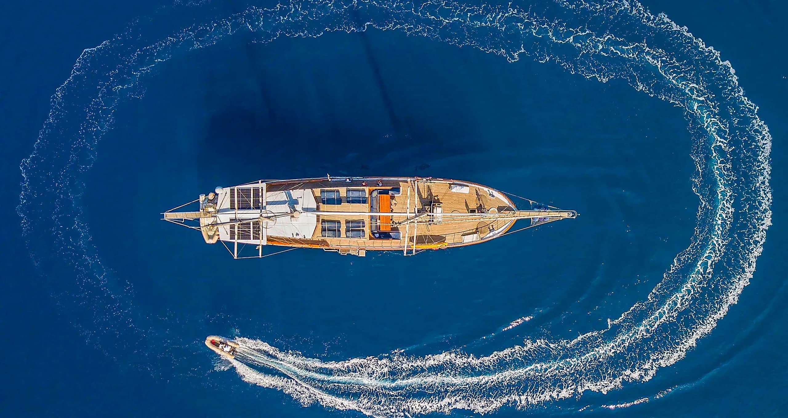 Let's Dance 34m Luxury Gulet Charter Aerial Cruising in Bodrum Turquoise Bays in Bodrum
