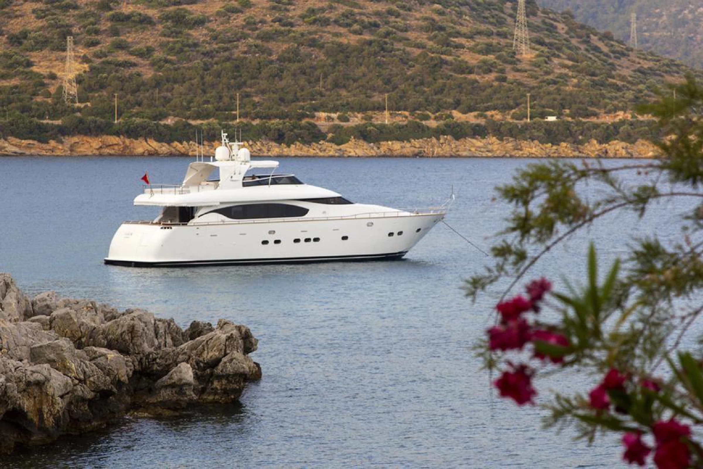 Maiora 24 Luxury Motor Yacht cruising the Aegean waters