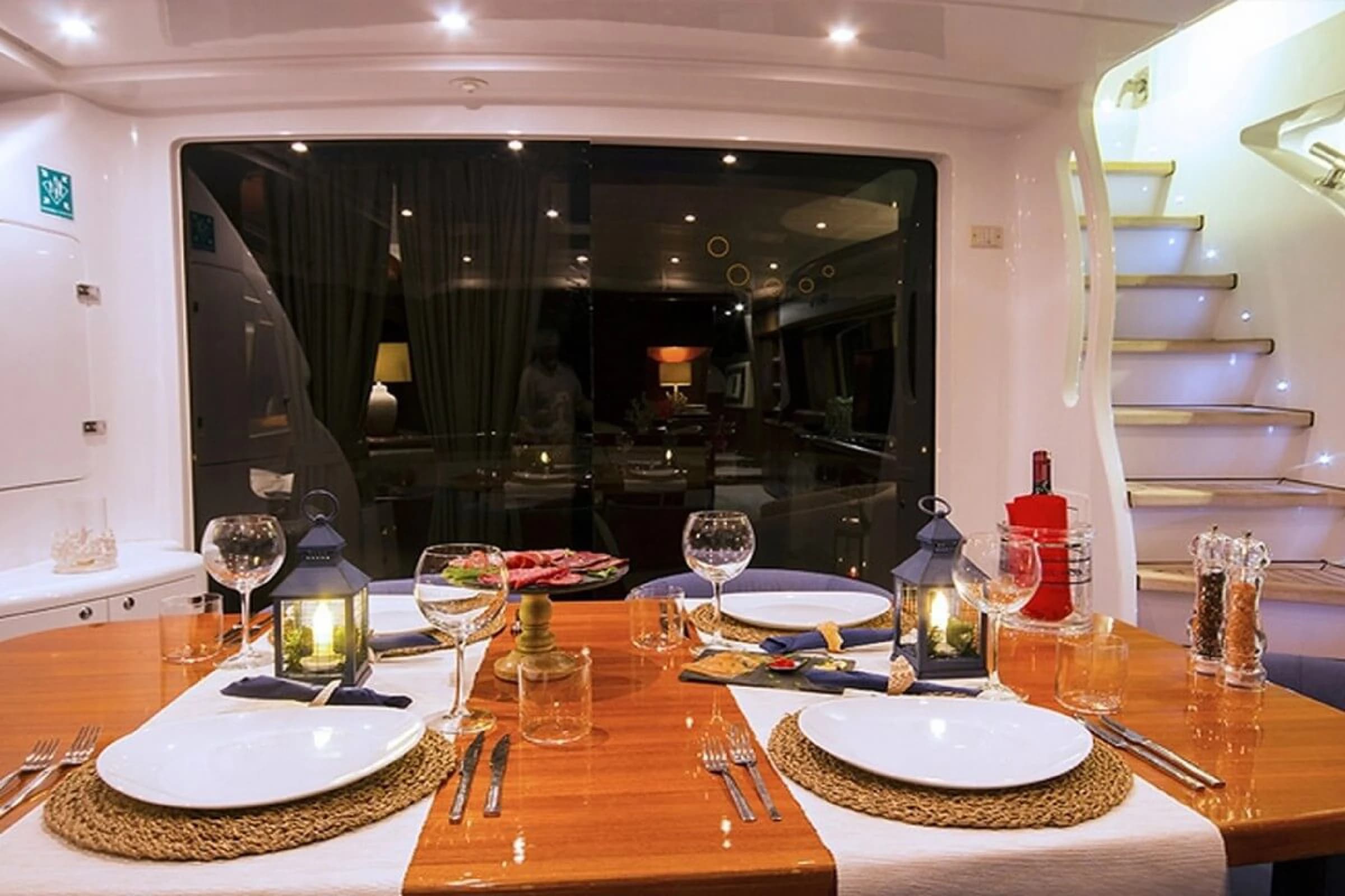 Maiora 24 Luxury Motor Yacht deck lounge dining 04