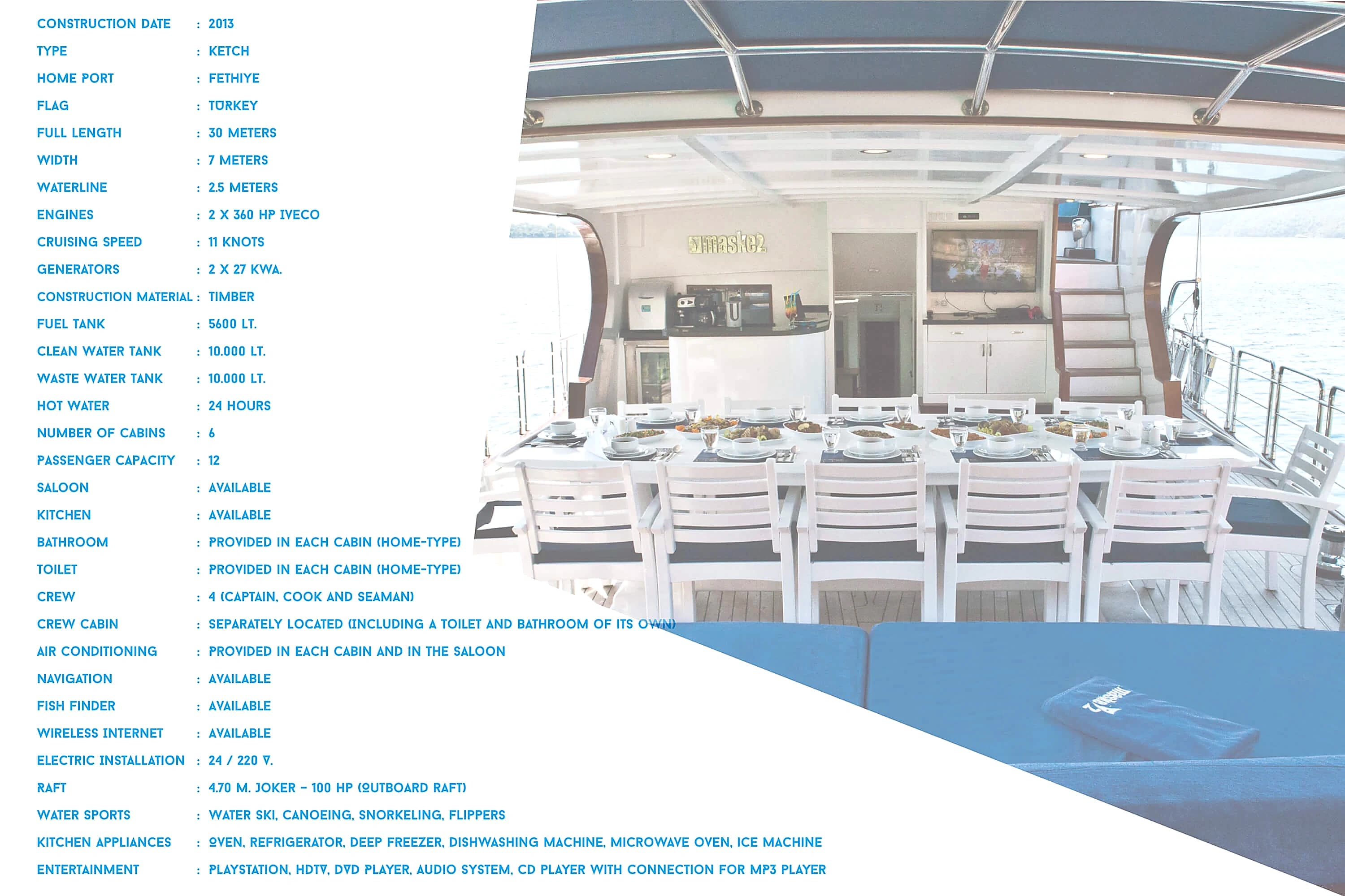 Maske 2 30m Deluxe Ketch Gulet - Fotoğraf 02