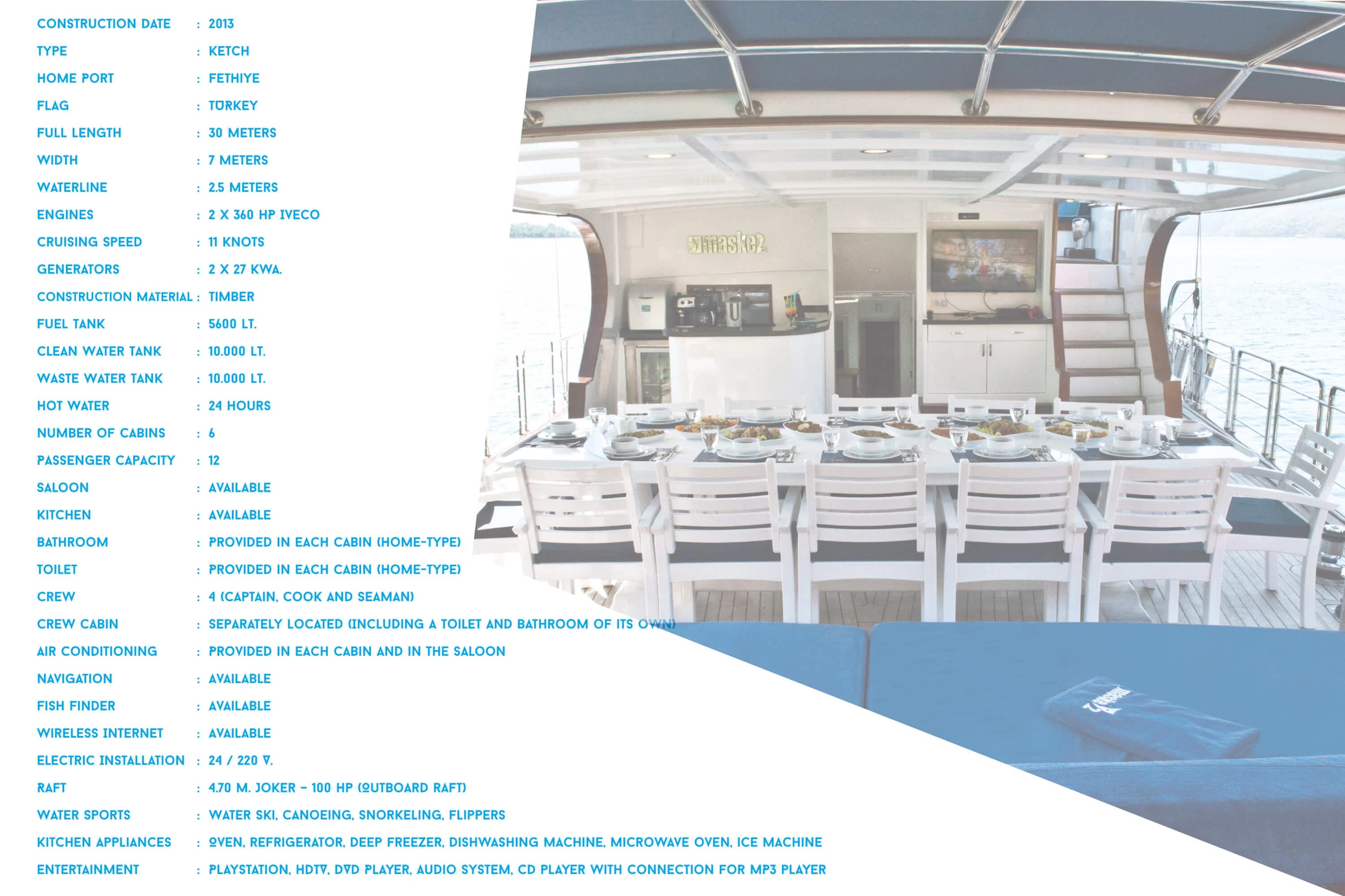 Maske 2 30m Deluxe Ketch Gulet - Fotoğraf 02