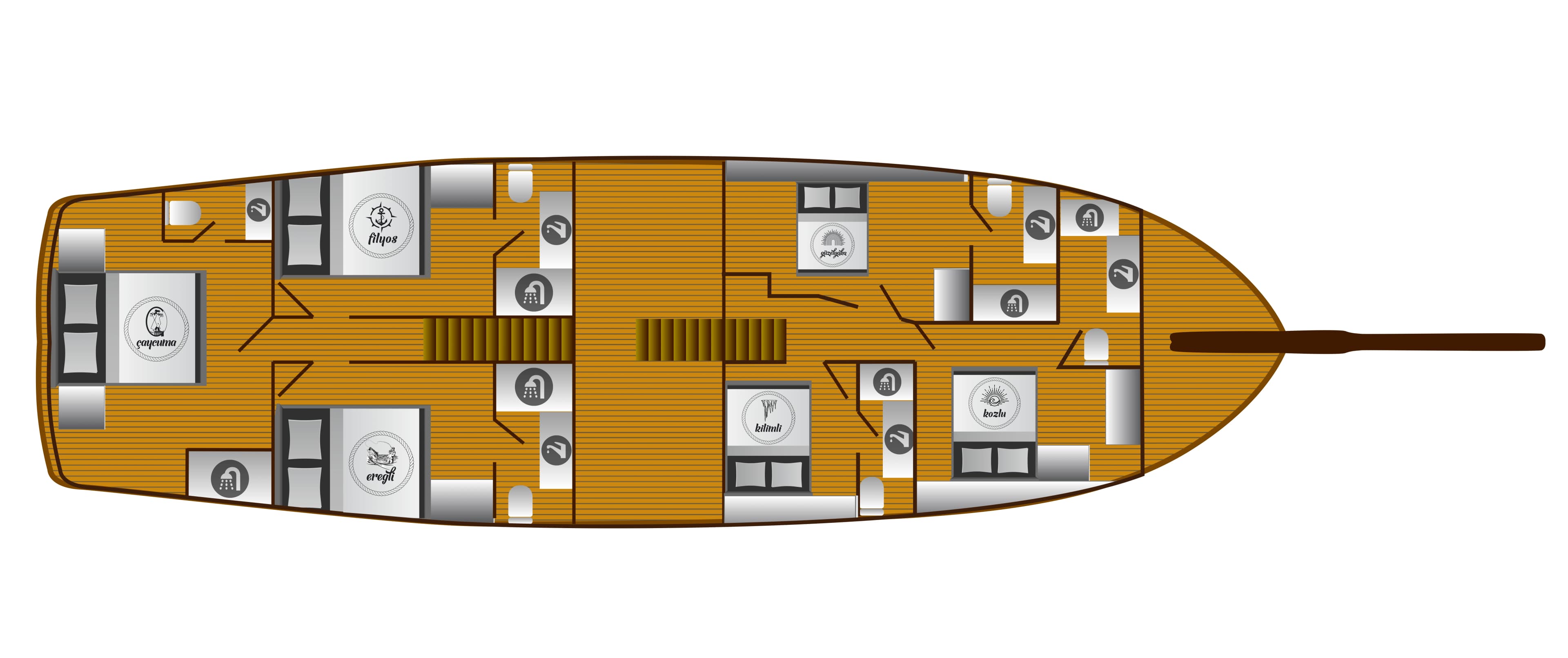 Maske 5 24m Deluxe Ketch Gulet - Fotoğraf 45