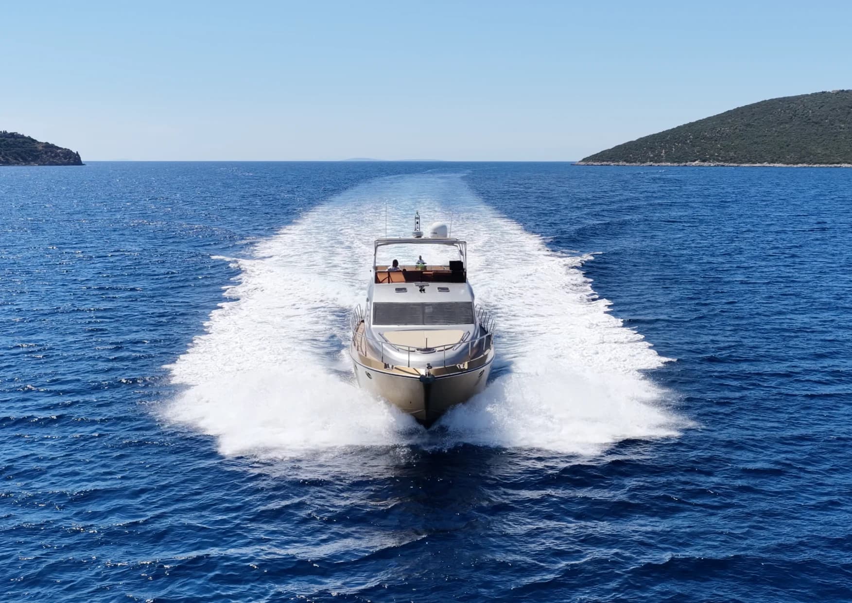 Selenge 20M Motor Yacht speed cruising in turquoise Aegean waters