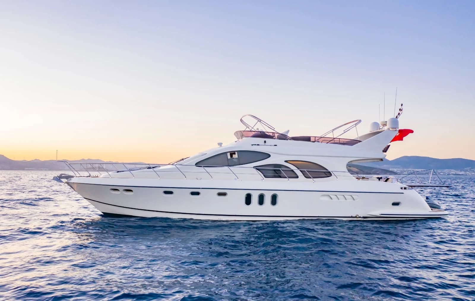 ZL 24m Flybridge Luxury Motor Yacht Profile at Anchor in Bodrum
