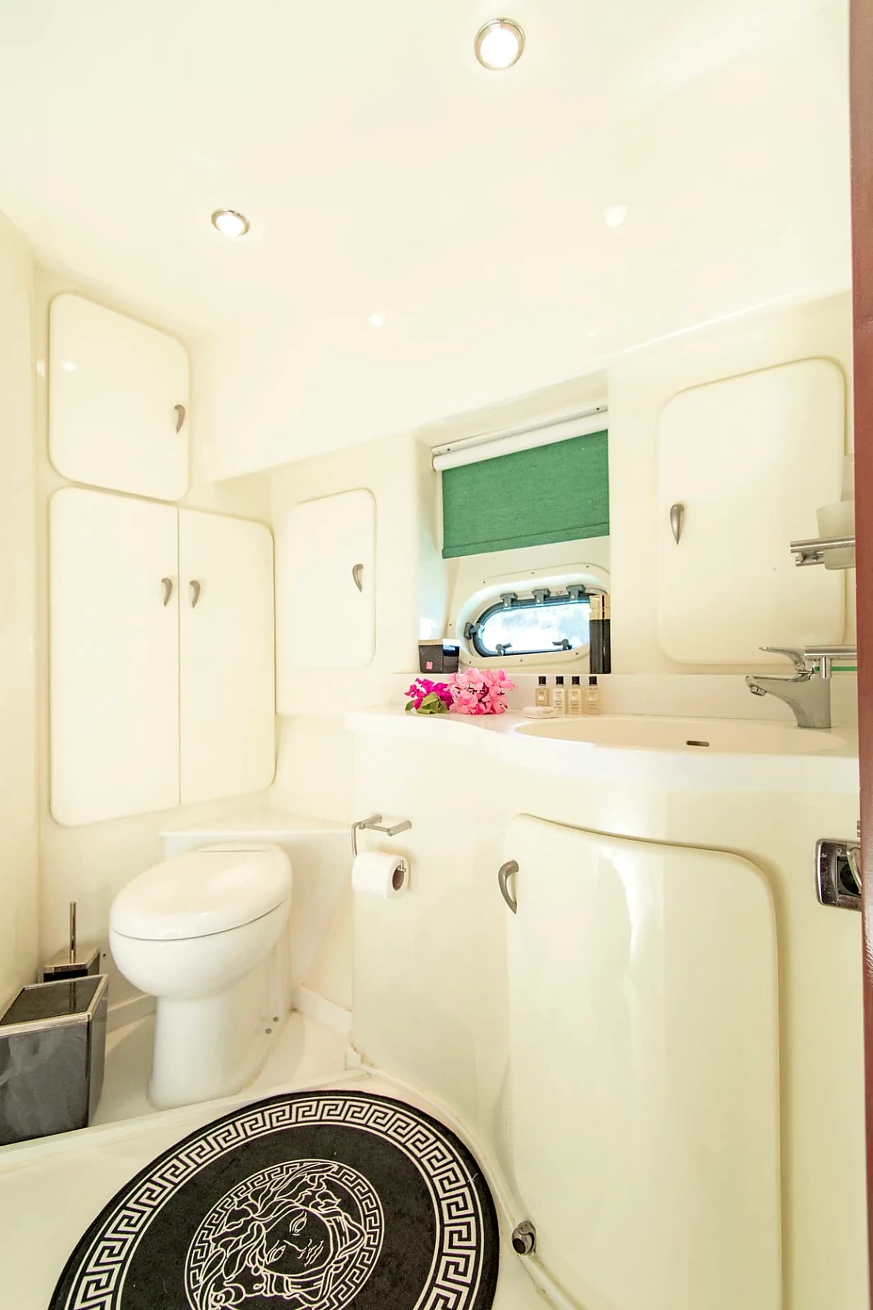 VIP Guest Bathroom with Full Vanity, Mirror and Electric Marine Toilet