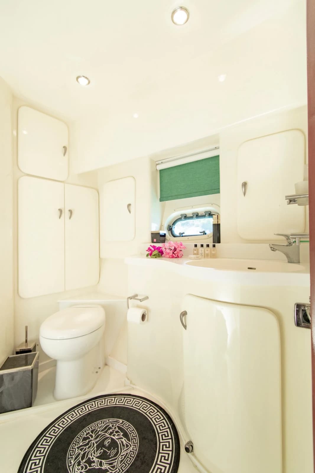 VIP Guest Bathroom with Full Vanity, Mirror and Electric Marine Toilet