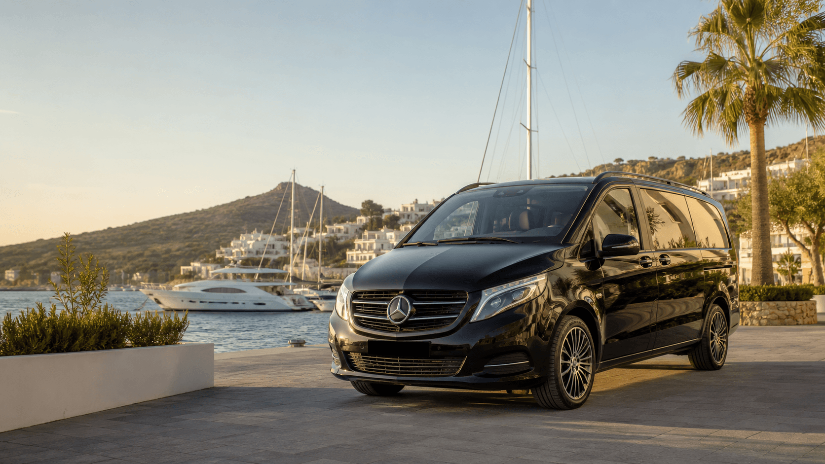 Bodrum Blue private chauffeur at a marina