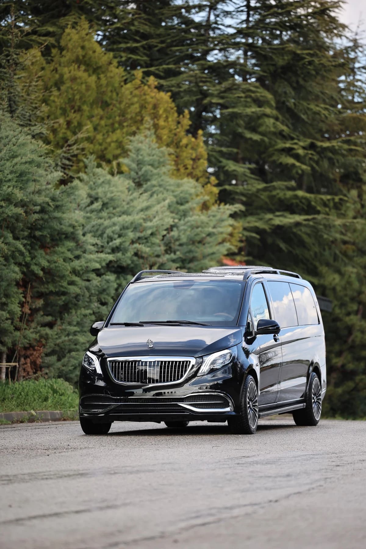 Black VIP Mercedes-Benz Vito photographed outdoors